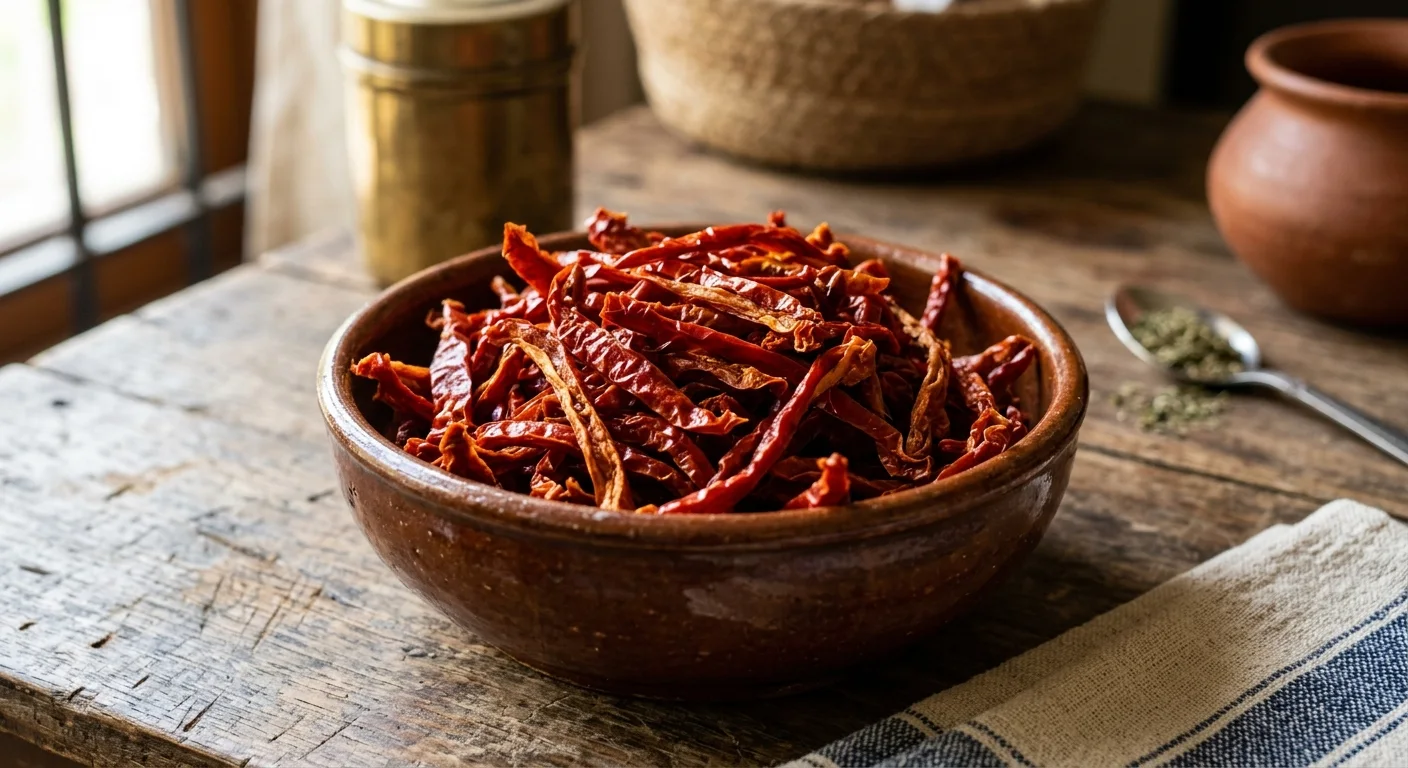 Dehydrated Red Bell Pepper Strips (Lal Shimla Mirch)